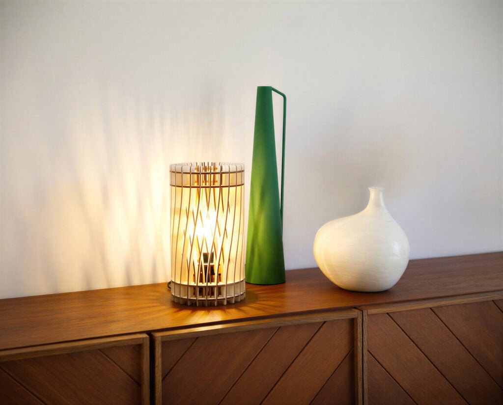 Lampe sur un buffet dans un salon