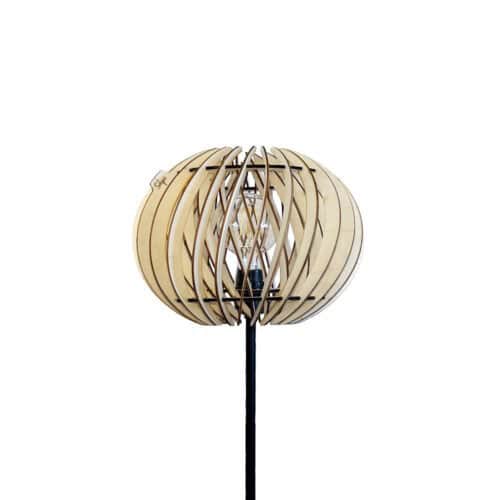 Lampe en bois sur pied